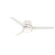 Casablanca Commodus 54-in Fresh White with Fresh White Blades LED Flush Mount Ceiling Fan With Light and Wall Control Included 3 -Blade