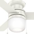 Casablanca Commodus 54-in Fresh White with Fresh White Blades LED Flush Mount Ceiling Fan With Light and Wall Control Included 3 -Blade