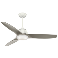Casablanca Wisp 52-in Fresh White with Painted Pewter Blades LED Ceiling Fan With Light and Remote Control Included 3 -Blade