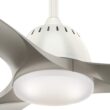 Casablanca Wisp 52-in Fresh White with Painted Pewter Blades LED Ceiling Fan With Light and Remote Control Included 3 -Blade