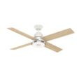 Casablanca Daphne 54-in Fresh White with Rustic Oak/Fresh White Blades LED Ceiling Fan With Light and Wall Control Included 4 -Blade