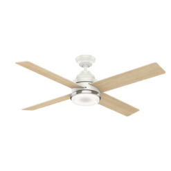 Casablanca Daphne 54-in Fresh White with Rustic Oak/Fresh White Blades LED Ceiling Fan With Light and Wall Control Included 4 -Blade