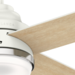 Casablanca Daphne 54-in Fresh White with Rustic Oak/Fresh White Blades LED Ceiling Fan With Light and Wall Control Included 4 -Blade