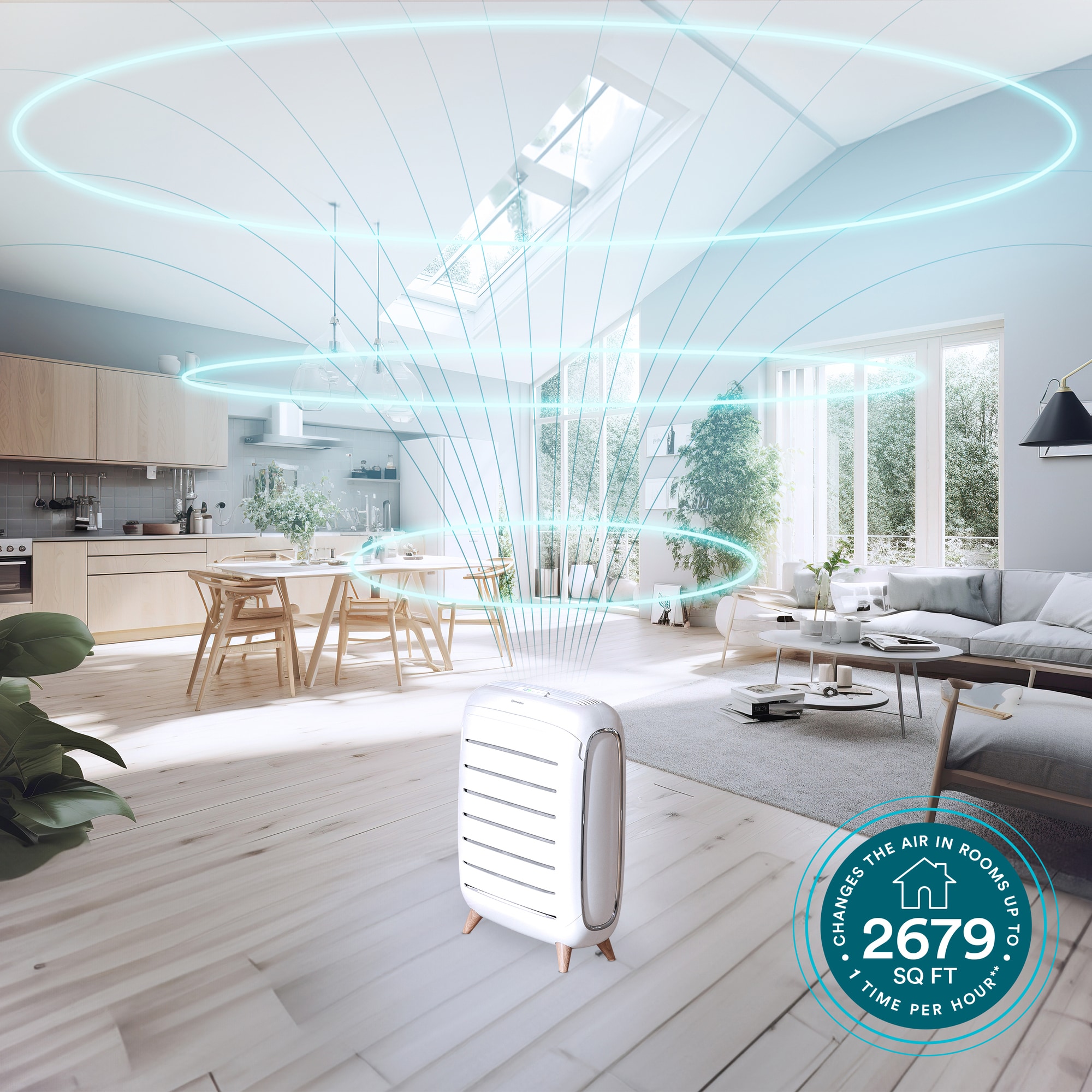 HOMEDICS Smart Wi-Fi Series with Air Quality Sensor 5 -Speed Ionic Smart Compatible White HOMEDICS Smart Wi-Fi Series with Air Quality Sensor 5 -Speed Ionic Smart Compatible White True HEPA and UV Air Purifier ENERGY STAR Certified (Covers: 553-sq ft )