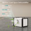 KESNOS AKE 158 -Pint Large Room Dehumidifier For Basements , Bathrooms , with Built-In Pump White