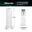 Hisense Tower Inverter 8000 BTU DOE 115-Volt Vented Medium Room Smart Portable Air Conditioner with Heater, Remote Included