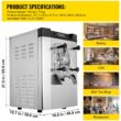 SVOPES Commercial Ice Cream Machine 1400W 20/5.3 Gph Hard Serve Ice Cream Maker with LED Display Screen Auto Shut-Off Timer One Flavors Perfect for Restaurants Snack bar Supermarkets