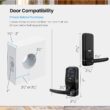 Lockly PGD628WMB Secure Pro Latch Matte Black Smart Wi-Fi and Bluetooth Touchscreen Keypad Electronic Handle Lock Lockly PGD628WMB Secure Pro Latch Matte Black Smart Wi-Fi and Bluetooth Touchscreen Keypad Electronic Handle Lock