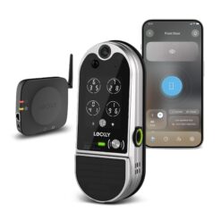 Lockly Vision Elite Video Doorbell Smart Locks Satin Nickel Smart Wi-Fi and Bluetooth Touchscreen Keypad Electronic Deadbolt Lock