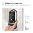 Lockly Vision Elite Video Doorbell Smart Locks Satin Nickel Smart Wi-Fi and Bluetooth Touchscreen Keypad Electronic Deadbolt Lock
