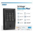 Schlage Encode Plus Century Matte Black Smart Wi-Fi and Bluetooth Touchscreen Keypad Electronic Deadbolt Lock