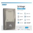 Schlage Encode Customizable Keying Century Satin Nickel Smart Wi-Fi and Bluetooth Touchscreen Keypad Electronic Deadbolt Lock