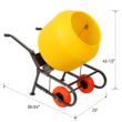 Tatayosi 6 CUFT-170L Portable Electric Poly Drum Concrete Mixer Heavy Duty Power Cement Mixing Machine for Mortar Stucco and Fodder