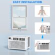 Antarctic Star 120-Volt 8000-BTU White Medium Room Window Air Conditioner Remote Included