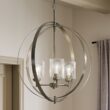 Kichler Winslow 3 -Light Brushed Nickel Cage Seeded glass Metal Chandelier