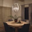 Kichler Winslow 3 -Light Brushed Nickel Cage Seeded glass Metal Chandelier
