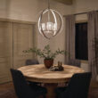 Kichler Winslow 3 -Light Brushed Nickel Cage Seeded glass Metal Chandelier