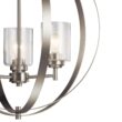 Kichler Winslow 3 -Light Brushed Nickel Cage Seeded glass Metal Chandelier