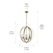Kichler Winslow 3 -Light Polished Gold Seeded glass Steel Chandelier
