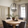 Kichler Winslow 3 -Light Polished Black Cage Seeded glass Metal Chandelier