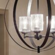 Kichler Winslow 3 -Light Polished Black Cage Seeded glass Metal Chandelier