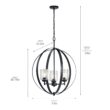 Kichler Winslow 3 -Light Polished Black Cage Seeded glass Metal Chandelier