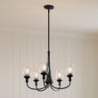 Kichler Melis 5 -Light Brushed Black Clear glass Steel Chandelier