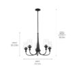 Kichler Melis 5 -Light Brushed Black Clear glass Steel Chandelier