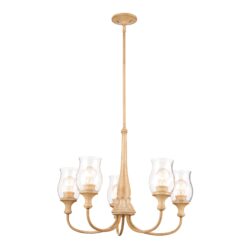 Kichler Melis 5 -Light Polished Brown Clear glass Steel Chandelier