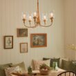 Kichler Melis 5 -Light Polished Brown Clear glass Steel Chandelier