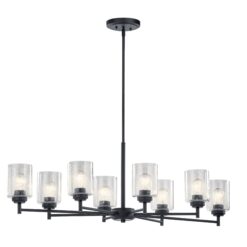 Kichler Winslow 8 -Light Antique Black Seeded glass Metal Chandelier