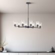 Kichler Winslow 8 -Light Antique Black Seeded glass Metal Chandelier