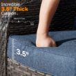 Ovios 6 -Piece Rattan Patio Sofa Conversation Set with Blue Cushions