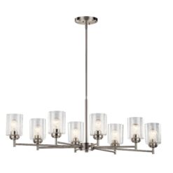 Kichler Winslow 8 -Light Brushed Nickel Seeded glass Metal Chandelier