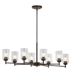 Kichler Winslow 8 -Light Bronze Seeded glass Metal Chandelier
