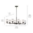 Kichler Winslow 8 -Light Bronze Seeded glass Metal Chandelier