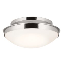 Kichler Bretta 17.75-in Polished Nickel Indoor 3 -Light Flush Mount Light with Opal Glass
