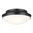 Kichler Bretta 17.75-in Black Indoor 3 -Light Flush Mount Light with Opal Glass