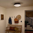 Kichler Bretta 17.75-in Black Indoor 3 -Light Flush Mount Light with Opal Glass
