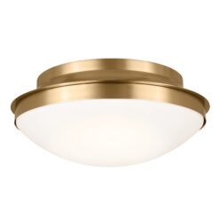 Kichler Bretta 17.75-in Brushed Natural Brass Indoor 3 -Light Flush Mount Light