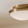 Kichler Bretta 17.75-in Brushed Natural Brass Indoor 3 -Light Flush Mount Light