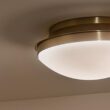 Kichler Bretta 17.75-in Brushed Natural Brass Indoor 3 -Light Flush Mount Light
