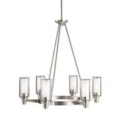 Kichler Circolo 6 -Light Polished Nickel Clear glass Metal Chandelier