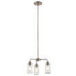 Kichler Braelyn 3 -Light Pewter Seeded glass Metal Chandelier