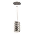 Kichler Roswell 1 -Light Brushed Nickel Modern/contemporary Etched glass Geometric Small Hanging Pendant Light