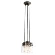Kichler Brinley 3 -Light Olde Bronze Transitional Clear glass Jar Small Hanging Pendant Light