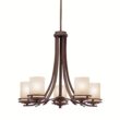 Kichler Hendrik 5 -Light Bronze Etched glass Metal Chandelier