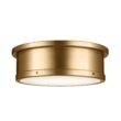 Kichler Serca 18-in Brushed Natural Brass Indoor 3 -Light Flush Mount Light with Etched Glass