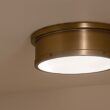 Kichler Serca 18-in Brushed Natural Brass Indoor 3 -Light Flush Mount Light with Etched Glass