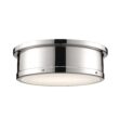 Kichler Serca 18-in Polished Nickel Indoor 3 -Light Flush Mount Light with Etched Glass